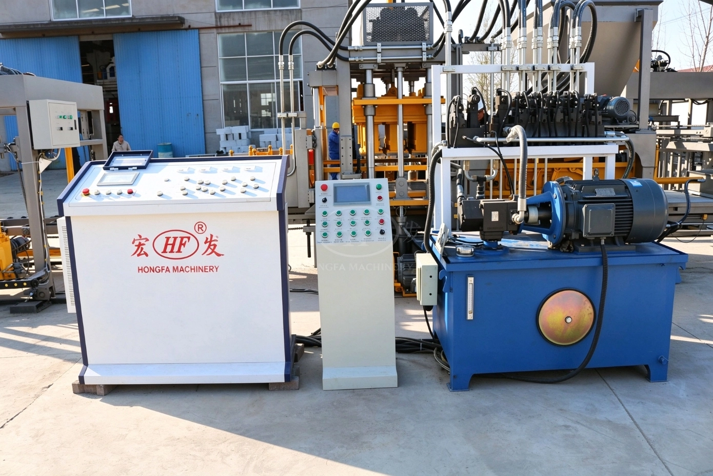 Hydraulic Station of  QT6-15 Automatic Concrete Brick Making Machine 