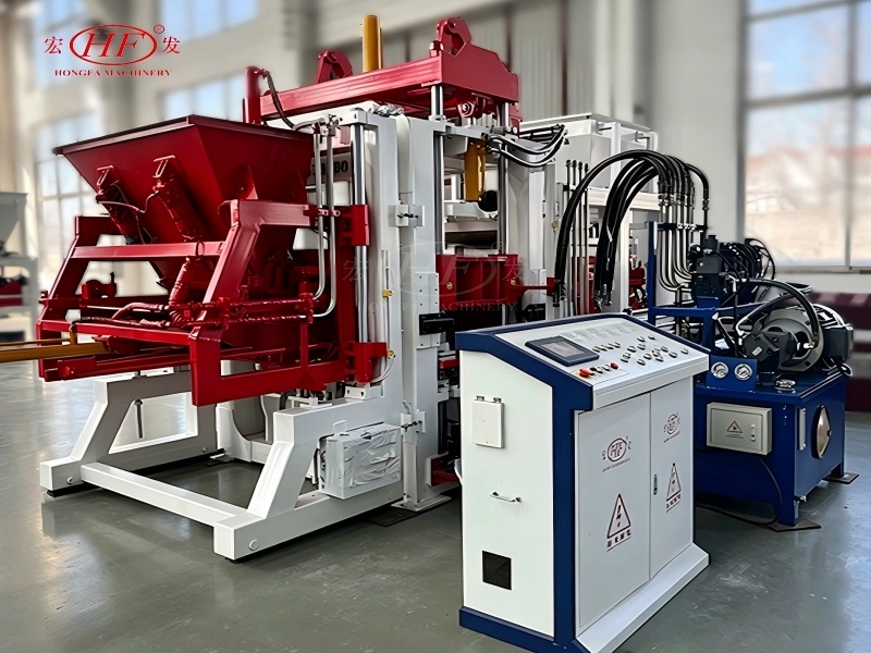 QT10-15 full automatic  concrete block machine hollow brick making machinery