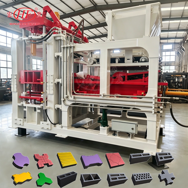 QT10-15 full automatic  concrete block machine hollow brick making machinery