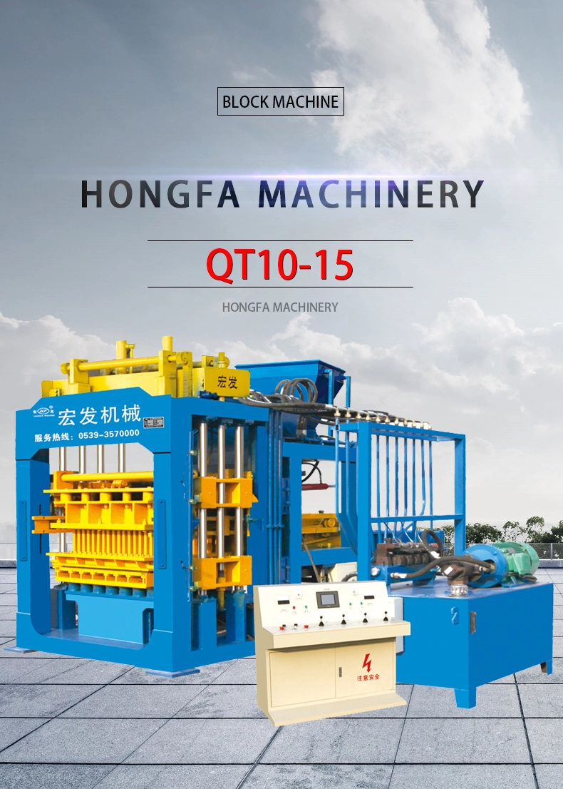 QT10-15 full automatic  concrete block machine hollow brick making machinery